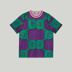 GG print mesh T-shirt – a blend of unexpected designs and materials shapes ready-to-wear pieces throughout – LUX VERSE Luxury Designer Fashion Outlet