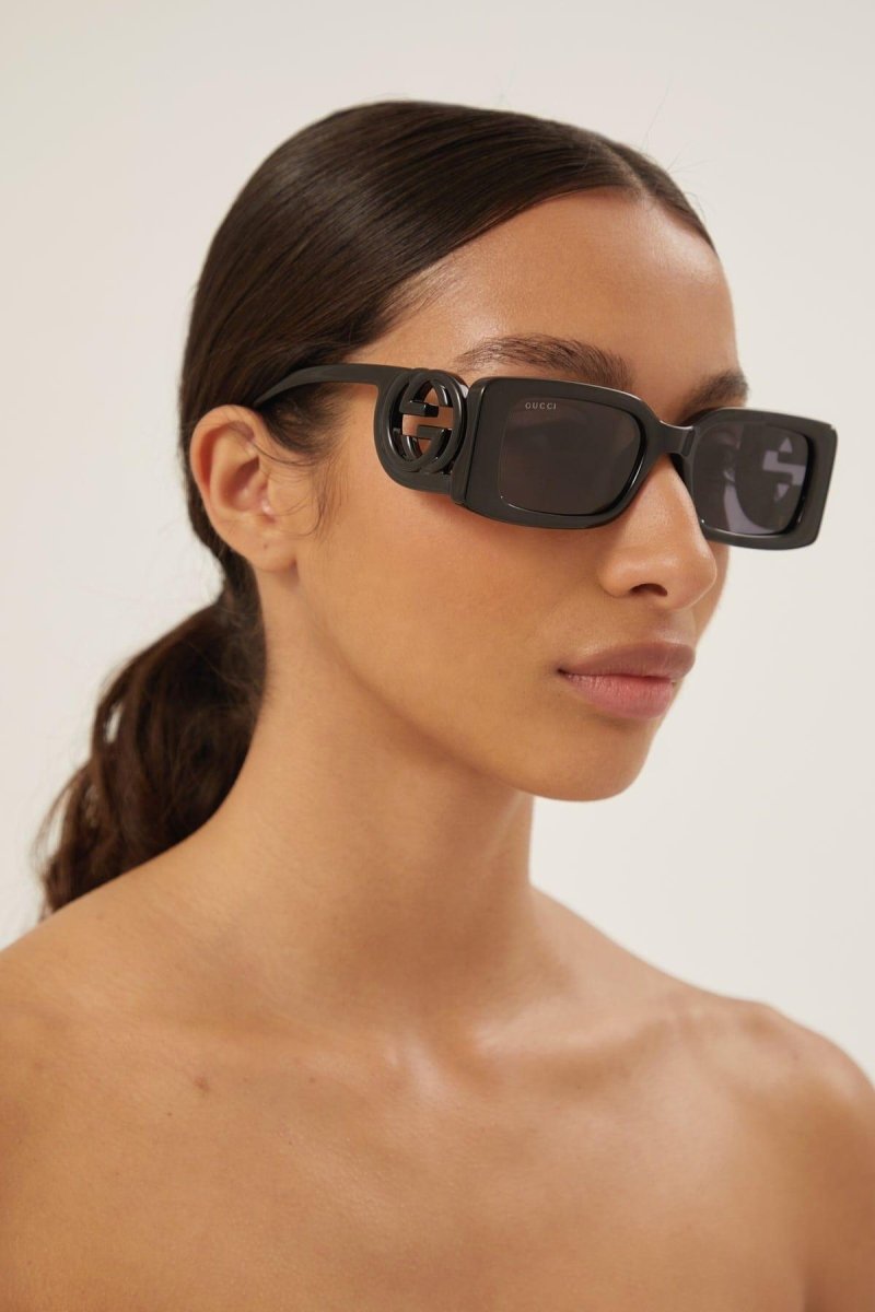 Black bold rectangular sunglasses GG1325S – pop and playful color palette – LUX VERSE Luxury Designer Fashion Outlet