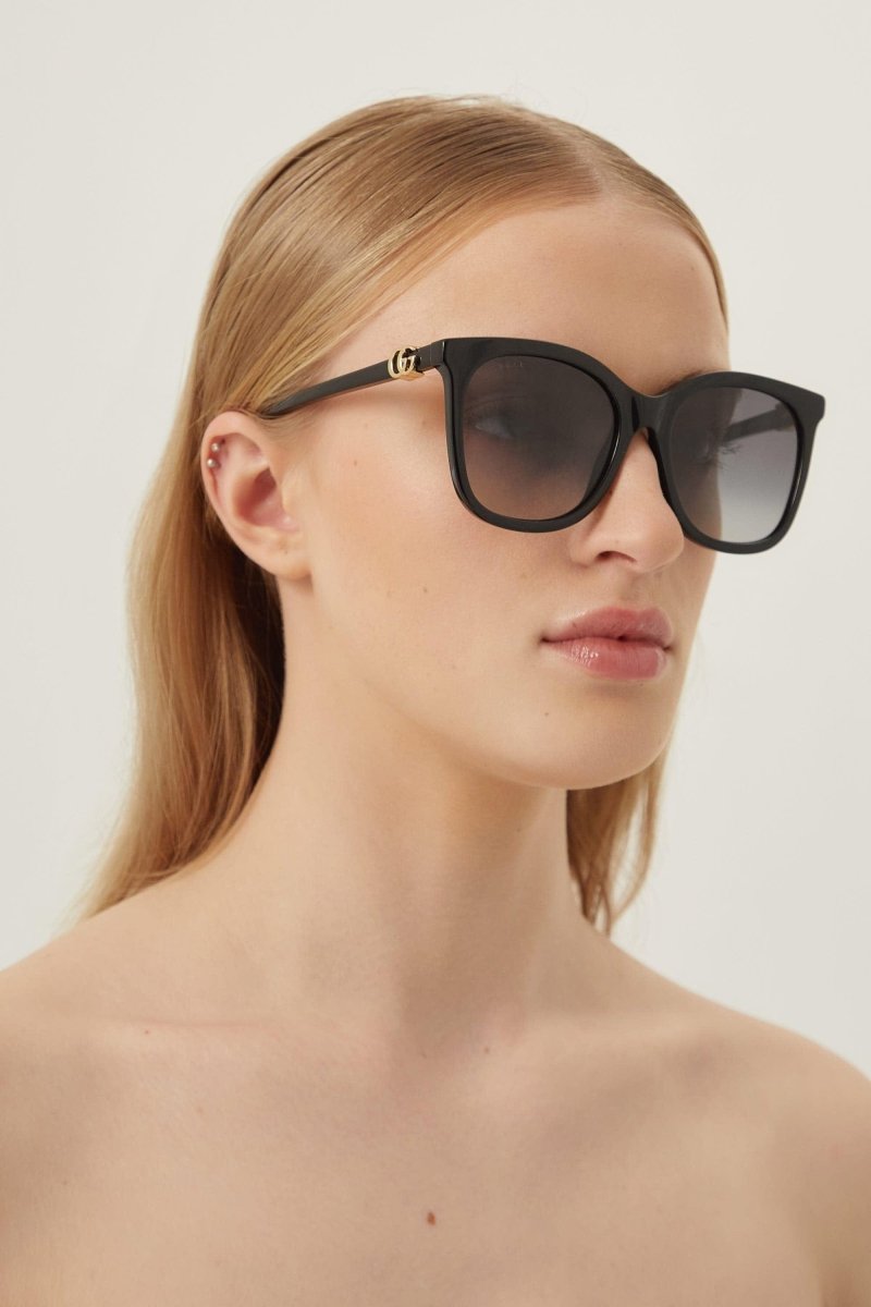 Black cat-eye sunglasses – super feminine and easy-to-wear soft cat-eye shape in full acetate – LUX VERSE Luxury Designer Fashion Outlet