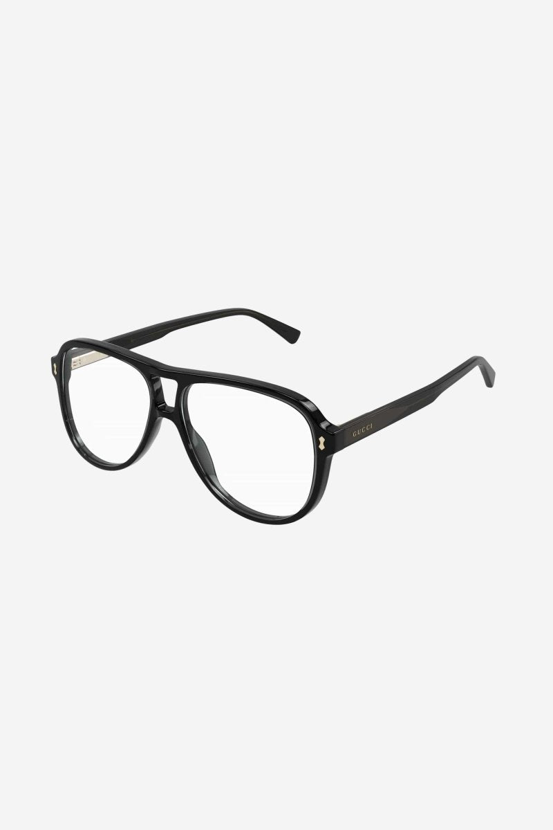 Black pilot with double bridge frame – unique collection of sophisticated acetate styles inspired by the shapes worn – LUX VERSE Luxury Designer Fashion Outlet