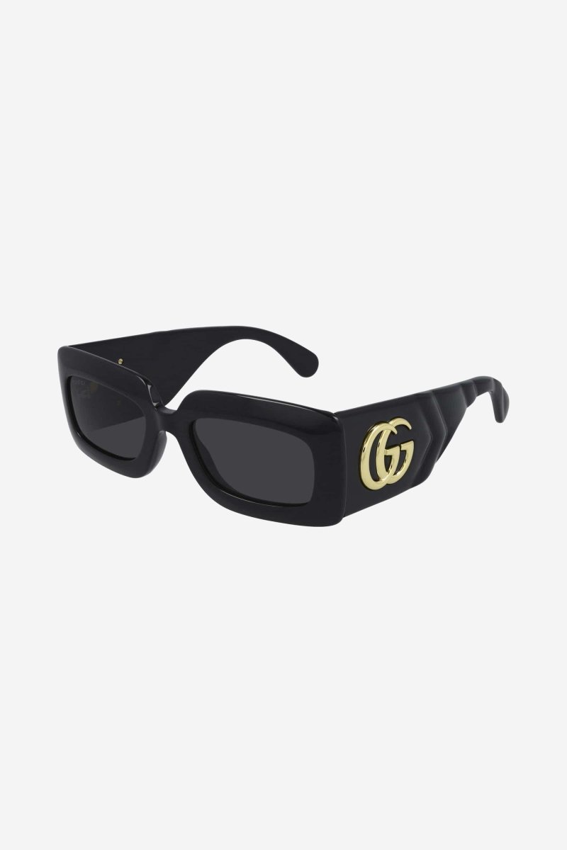 Black sunglasses with matalasse temple – iconic matalasse is featured in the temple with an XL temple – LUX VERSE Luxury Designer Fashion Outlet