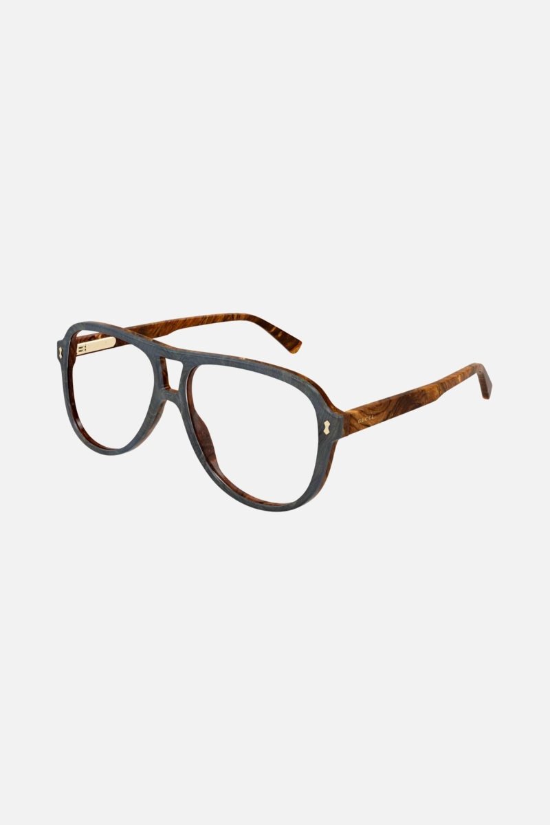 Brown pilot with double bridge frame – unique collection of sophisticated acetate styles inspired by the shapes worn – LUX VERSE Luxury Designer Fashion Outlet