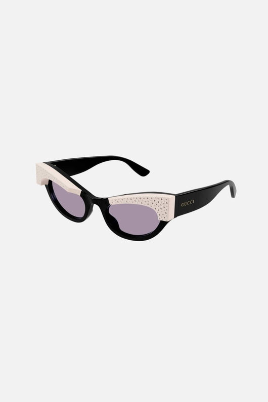 Gucci cat eye black acetate sunglasses with Swarovski - Lux Studios