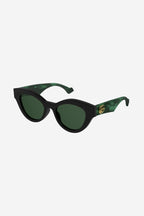 Cat eye black and green sunglasses – pared-back simplicity characterizes the essential shapes, lines and colours of this – LUX VERSE Luxury Designer Fashion Outlet