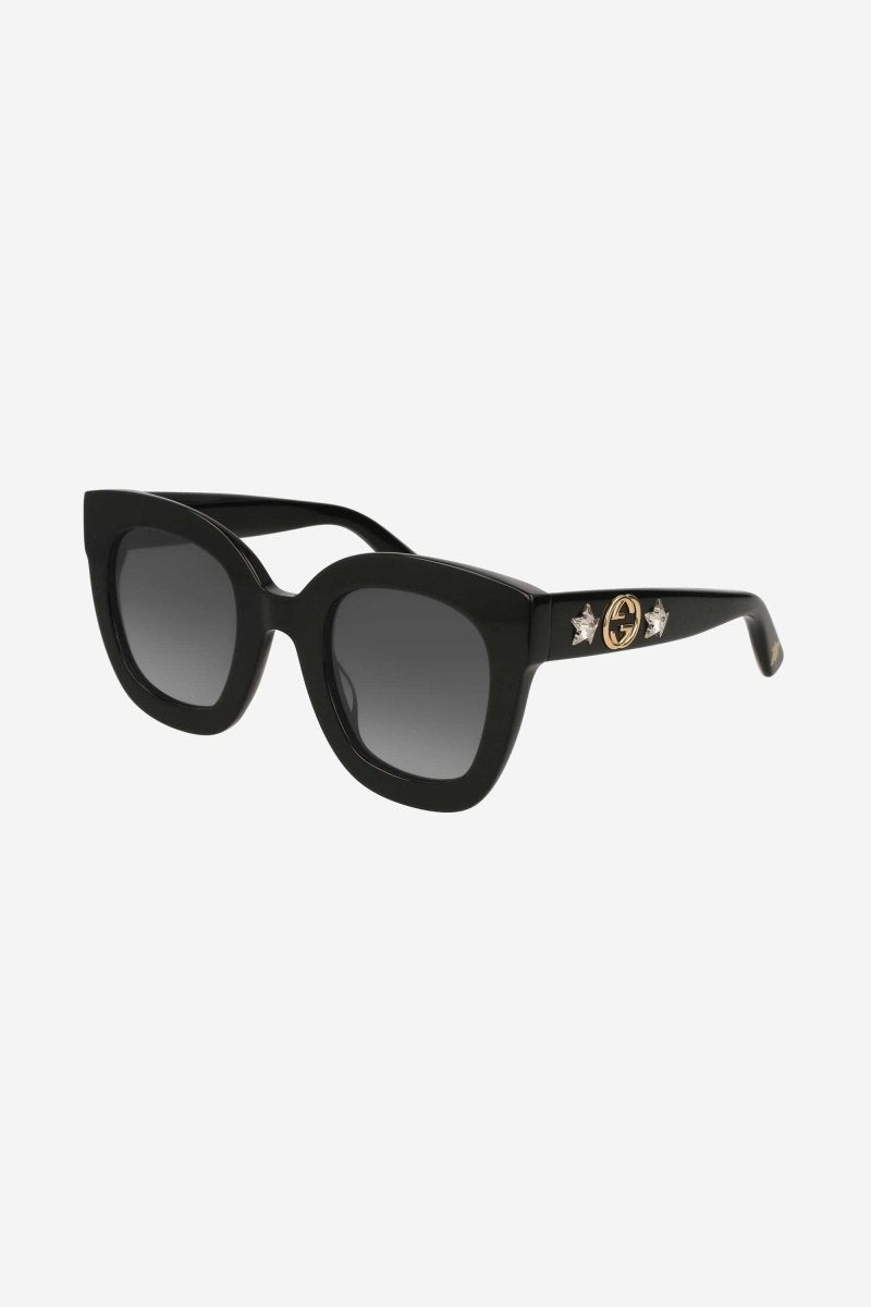 Cat-eye femenine star sunglasses – rim and prominent GG interlocking logo on temples framed by two iconic – LUX VERSE Luxury Designer Fashion Outlet