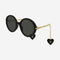 Gucci chain black round sunglasses