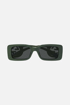 Dark green bold rectangular sunglasses – pop and playful color palette – LUX VERSE Luxury Designer Fashion Outlet