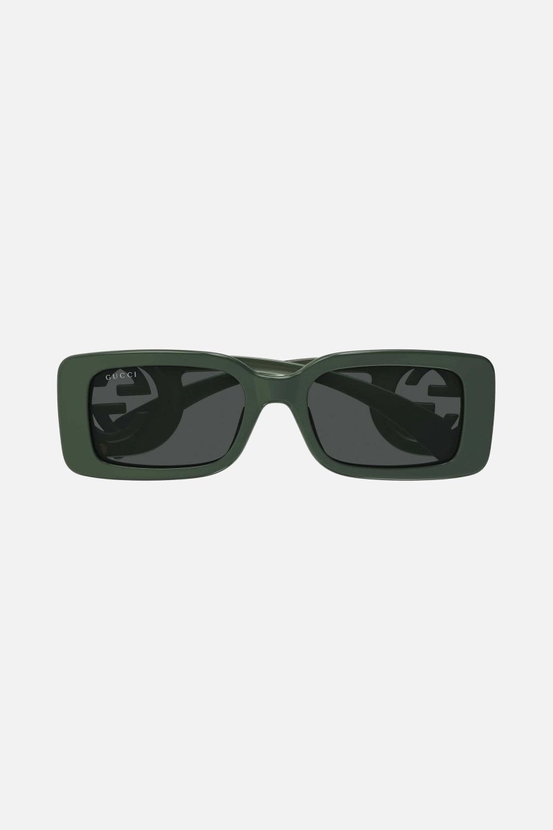 Dark green bold rectangular sunglasses – pop and playful color palette – LUX VERSE Luxury Designer Fashion Outlet
