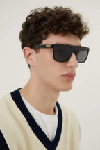 Flat top squared masculine sunglasses – easy to wear and timeless House codes for the classic man – LUX VERSE Luxury Designer Fashion Outlet