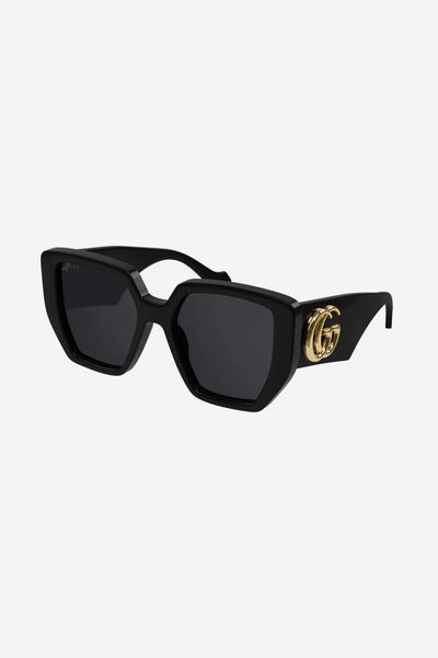 Gucci GG0956S oversized black sunglasses with maxi logo - Lux Studios