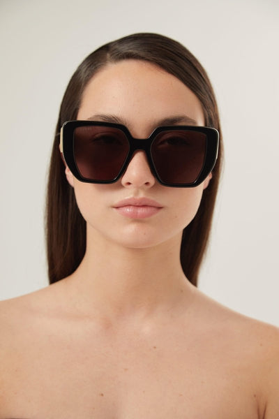 Gucci GG0956S oversized black sunglasses with maxi logo - Lux Studios