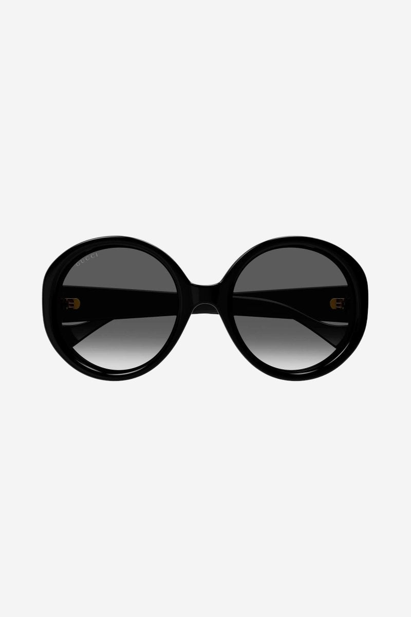 GG1256s oversized round black GG sunglasses – full acetate style with bold volumes – LUX VERSE Luxury Designer Fashion Outlet