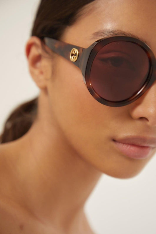 Gucci GG1256s oversized round havana GG sunglasses - Lux Studios