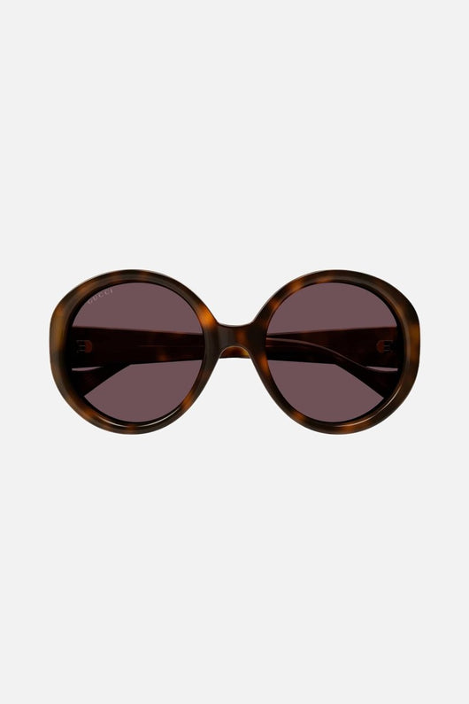Gucci GG1256s oversized round havana GG sunglasses - Lux Studios