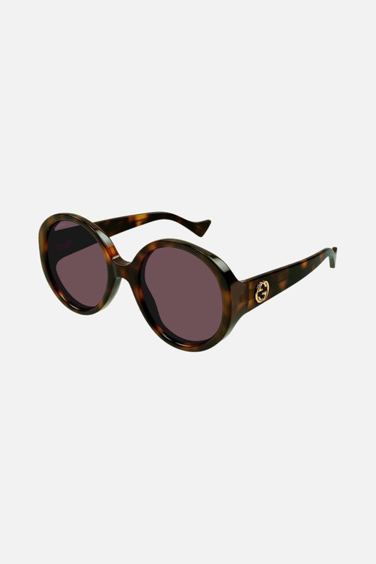 Gucci GG1256s oversized round havana GG sunglasses - Lux Studios