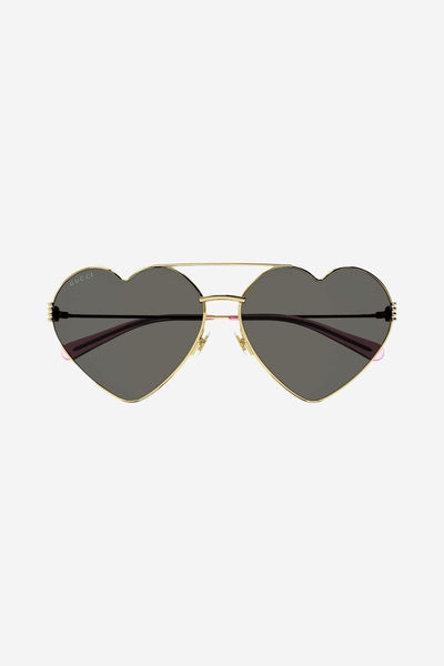 Gucci GG1283s metal heart shape sunglasses with green lenses - Lux Studios