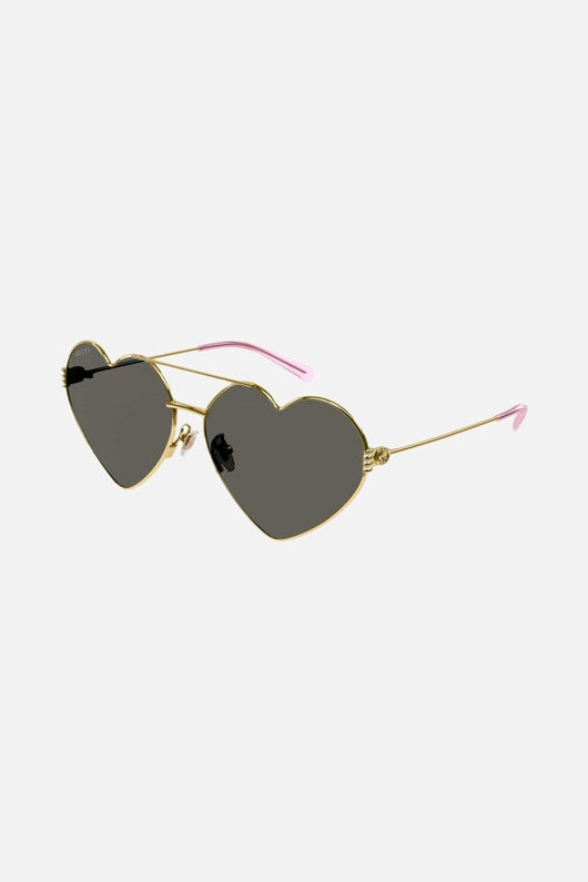 Gucci GG1283s metal heart shape sunglasses with green lenses - Lux Studios