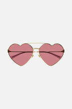 GG1283s metal heart shape sunglasses with pink lenses – heart shaped style – LUX VERSE Luxury Designer Fashion Outlet