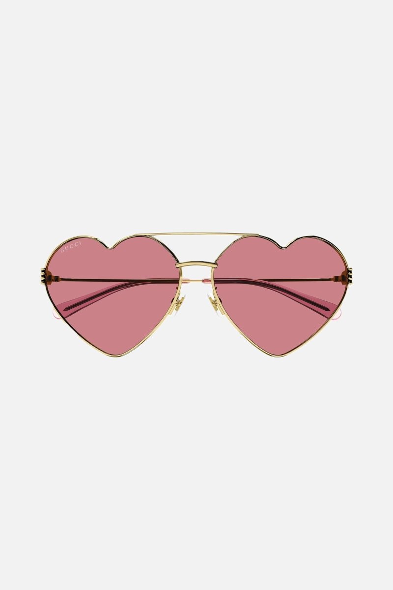 GG1283s metal heart shape sunglasses with pink lenses – heart shaped style – LUX VERSE Luxury Designer Fashion Outlet