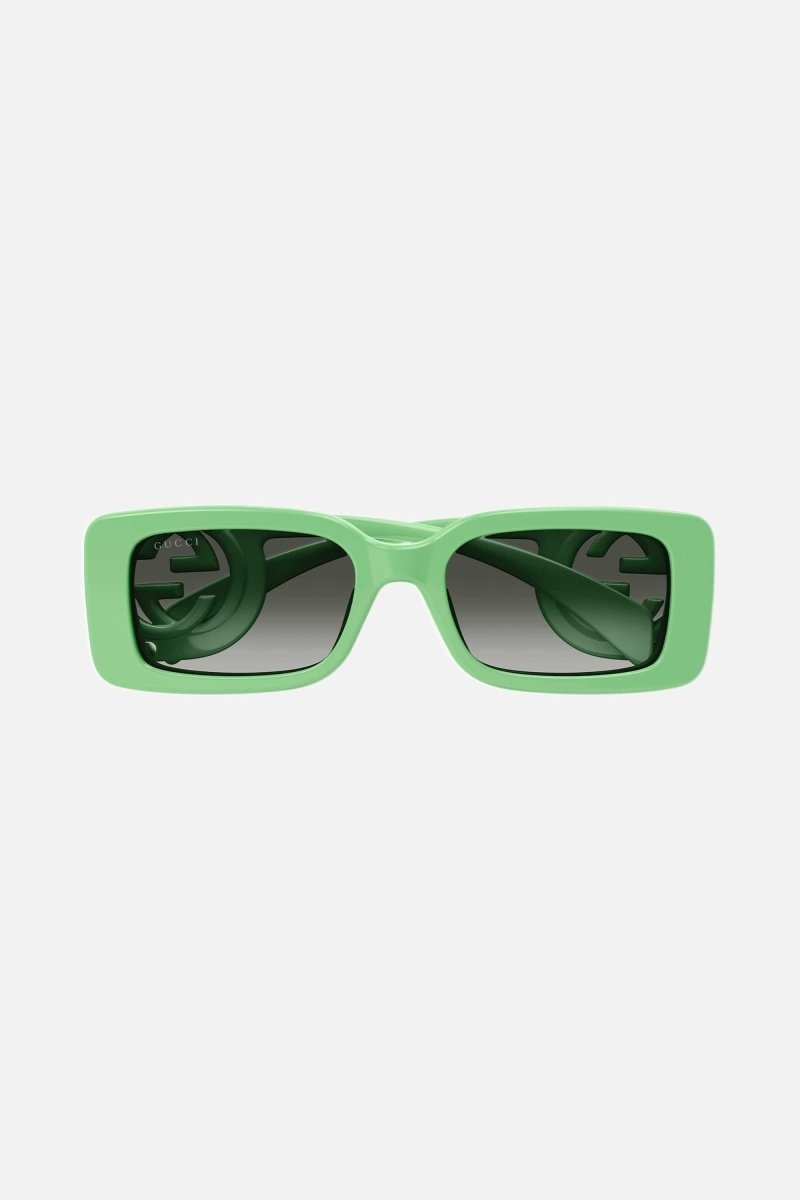 Green bold rectangular sunglasses – pop and playful color palette – LUX VERSE Luxury Designer Fashion Outlet
