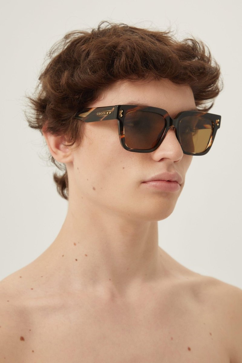 Havana squared sunglasses – there’s a golden light; Marcello, an aspiring novelist is taking a stroll and out – LUX VERSE Luxury Designer Fashion Outlet