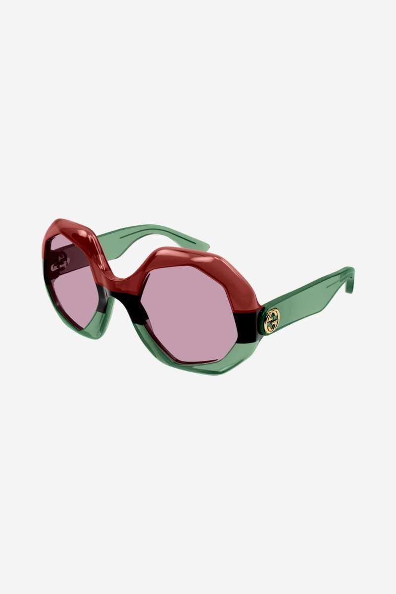 Hexagonal tricolor sunglasses – the style is enriched by the G interlocking logo – LUX VERSE Luxury Designer Fashion Outlet