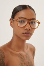 Light havana pilot with double bridge frame – this wholly Italian image unites with eyewear craftmanship is characterized by – LUX VERSE Luxury Designer Fashion Outlet