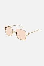 Metal squared sunglasses with orange lenses – cool and fancy colour palette – LUX VERSE Luxury Designer Fashion Outlet