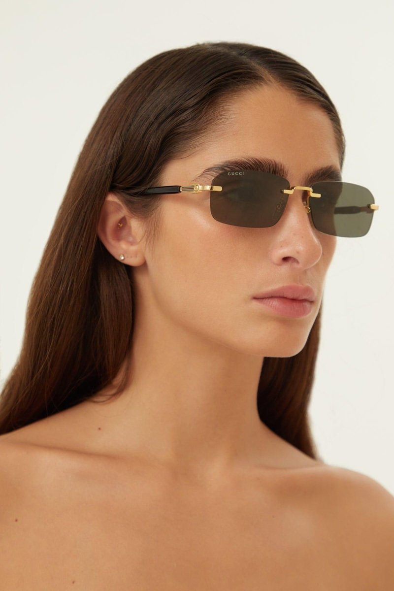 Micro rimless metal sunglasses – the rectangular narrow rimless shape comes with sophisticated temples that are – LUX VERSE Luxury Designer Fashion Outlet