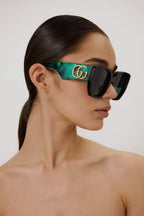 GG oversized black and green – inspired by a gender fluid look, translated in a street style effortless look – LUX VERSE Luxury Designer Fashion Outlet