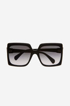 Oversized black squared sunglasses – the ultra- feminine oversize squared shape in black plastic features thin – LUX VERSE Luxury Designer Fashion Outlet