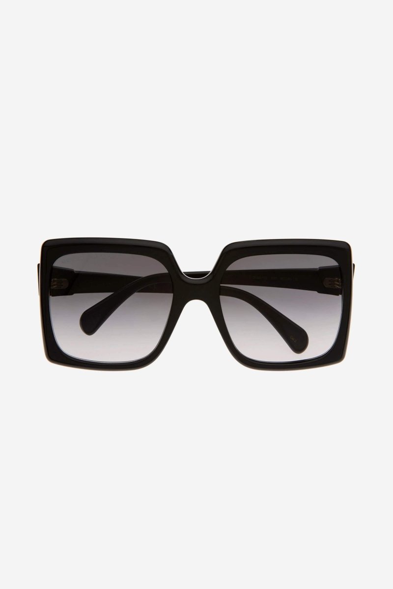 Oversized black squared sunglasses – the ultra- feminine oversize squared shape in black plastic features thin – LUX VERSE Luxury Designer Fashion Outlet
