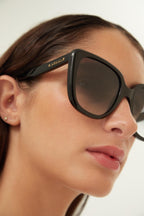 Oversized cat eye black sunglasses – this narrow cat-eye shape represents unique finishing in full acetate – LUX VERSE Luxury Designer Fashion Outlet