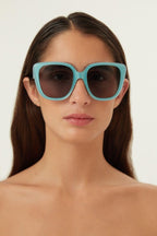 Oversized cat eye blue sunglasses – the symbol combined with the logo is imperceptible to the touch, brilliant to – LUX VERSE Luxury Designer Fashion Outlet