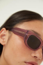 Purple bold sunglasses – the style is enriched by unique havanas and by a distinctive metal wirecore – LUX VERSE Luxury Designer Fashion Outlet