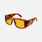 Gucci rectangular havana and yellow sunglasses