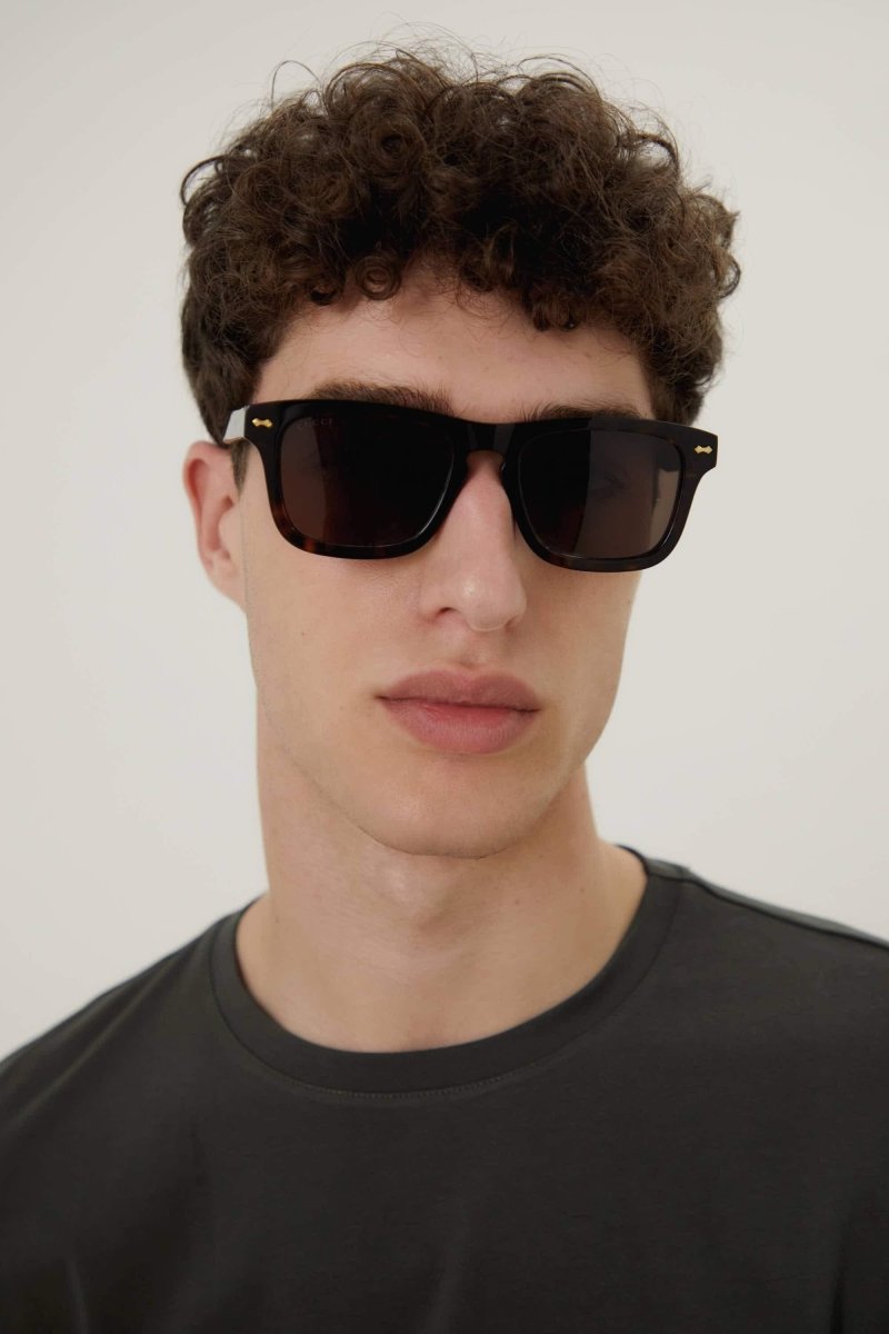 Rectangular havana decor sunglasses – vintage inspired style – LUX VERSE Luxury Designer Fashion Outlet
