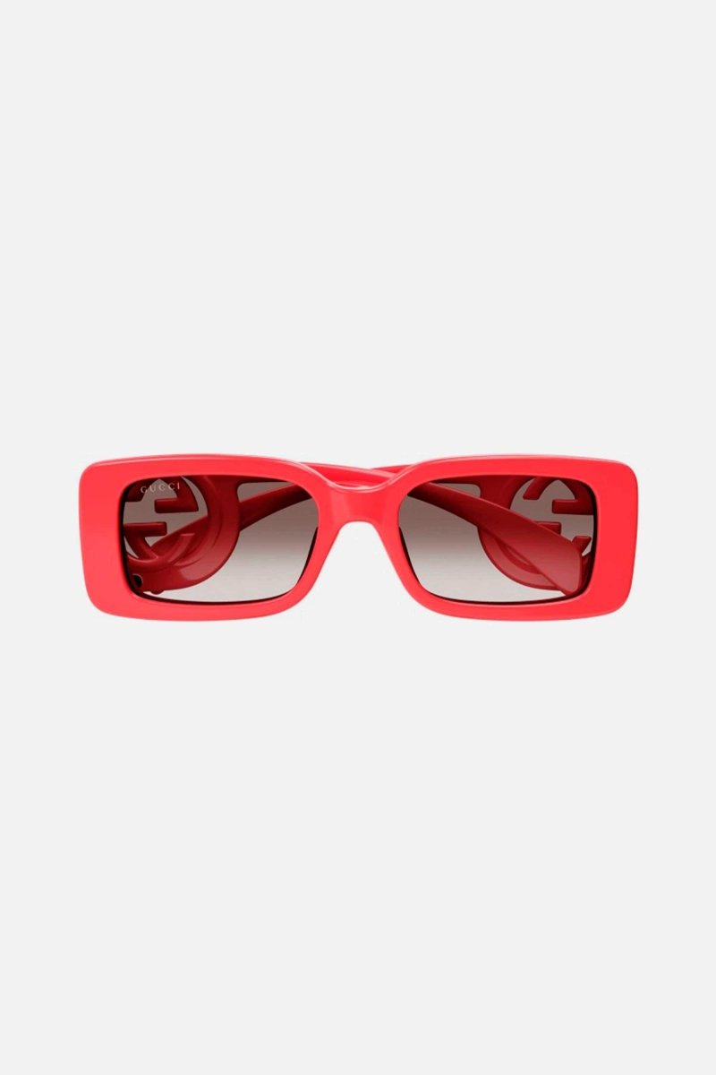 Red bold rectangular sunglasses – pop and playful color palette – LUX VERSE Luxury Designer Fashion Outlet