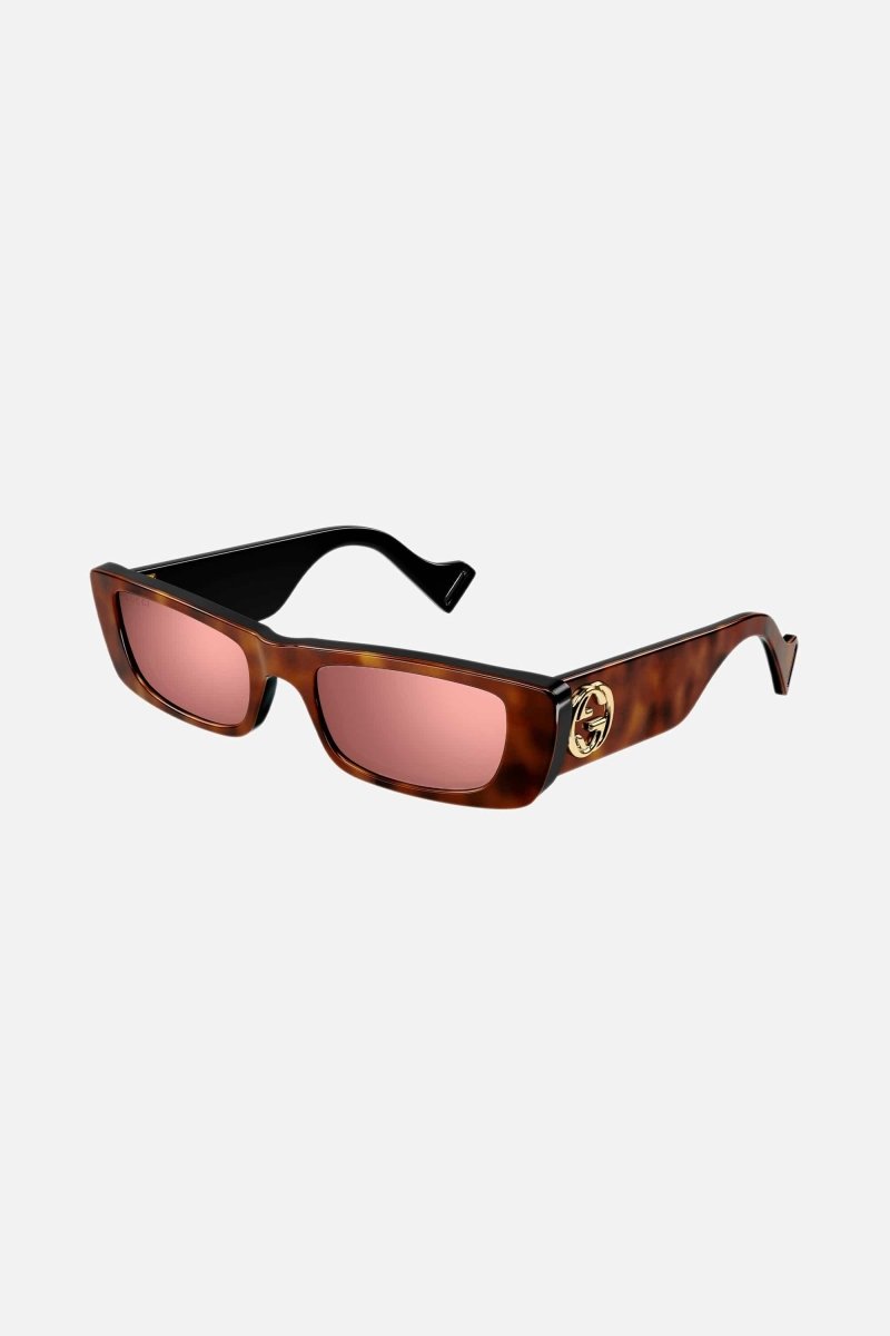 Red rectangular sunglasses – vintage inspired extreme oval bold acetate shape that contast with giant Gold – LUX VERSE Luxury Designer Fashion Outlet
