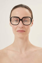 Round black frame – oversize squared shape in acetate – LUX VERSE Luxury Designer Fashion Outlet