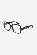 Round black frame – the geometric shape of the temples enhances the interlocking logo – LUX VERSE Luxury Designer Fashion Outlet