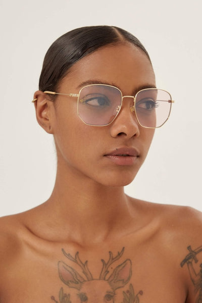 Gucci round metal blue light frame - Lux Studios