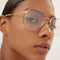 Gucci round metal blue light frame
