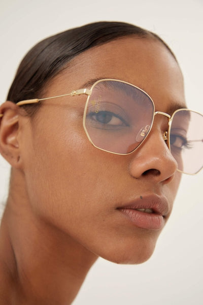 Gucci round metal blue light frame - Lux Studios