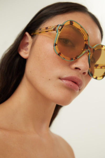 Gucci round oversize havana sunglasses - Lux Studios