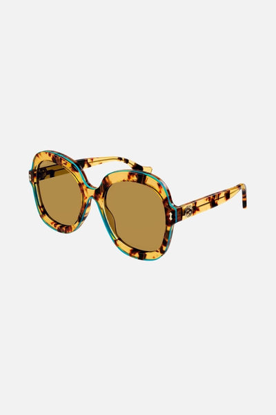 Gucci round oversize havana sunglasses - Lux Studios