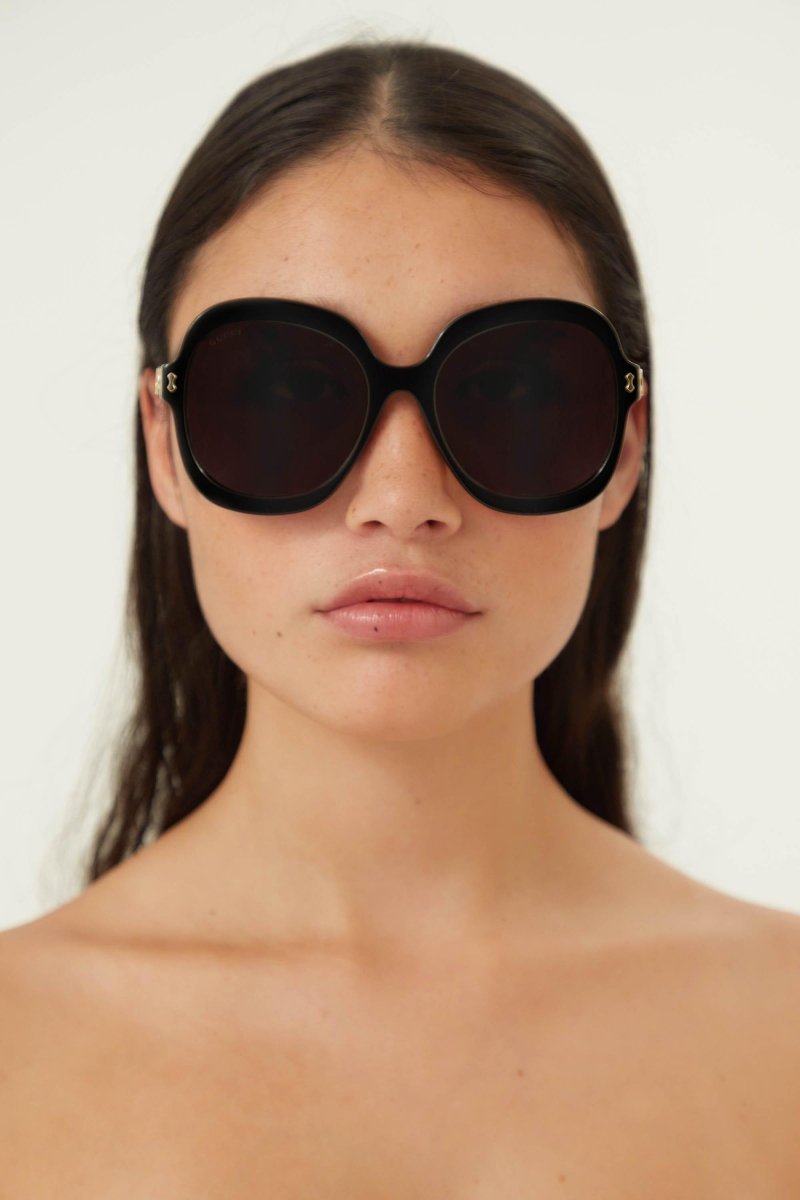 Round oversized black sunglasses – colour palette is enriched with beautiful, unexpected coloured havanas – LUX VERSE Luxury Designer Fashion Outlet