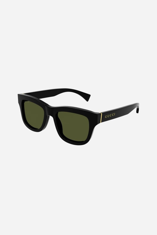 Gucci soft squared black and green sunglasses - Lux Studios