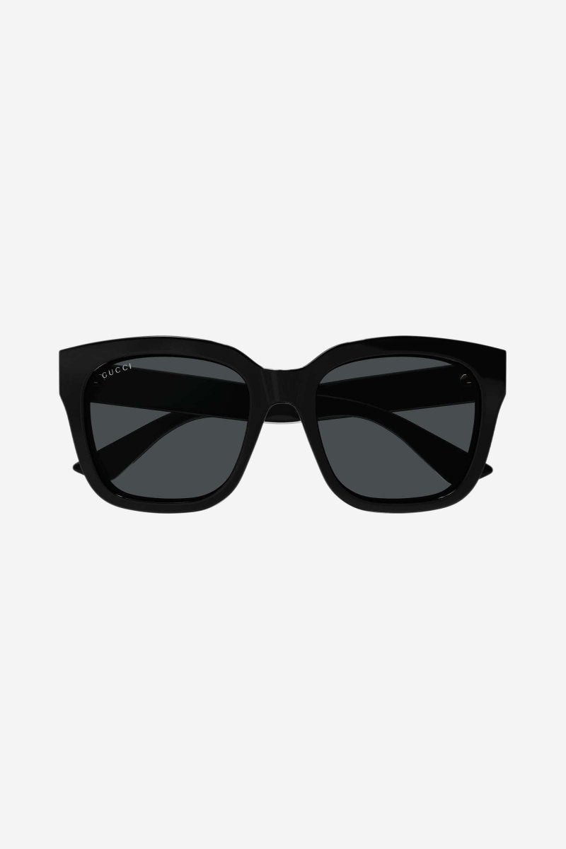 Squared black acetate sunglasses – gG logo on temples – LUX VERSE Luxury Designer Fashion Outlet