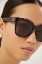 Squared black acetate sunglasses – oversized squared shape – LUX VERSE Luxury Designer Fashion Outlet